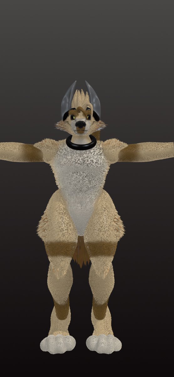 Azurewolf110's tweet photo. Actual finished model, my phone I’m pretty sure nearly blew up #3dart #nomadsculpt #art #furryartist https://t.co/2nGLDVLnKA