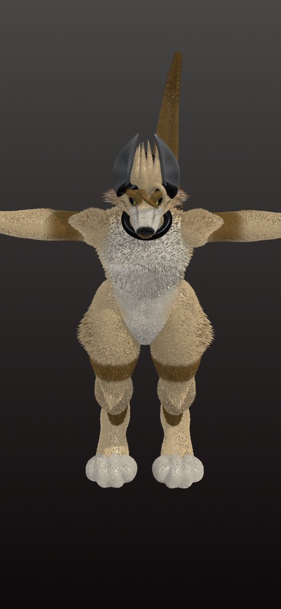 Azurewolf110's tweet photo. Actual finished model, my phone I’m pretty sure nearly blew up #3dart #nomadsculpt #art #furryartist https://t.co/2nGLDVLnKA