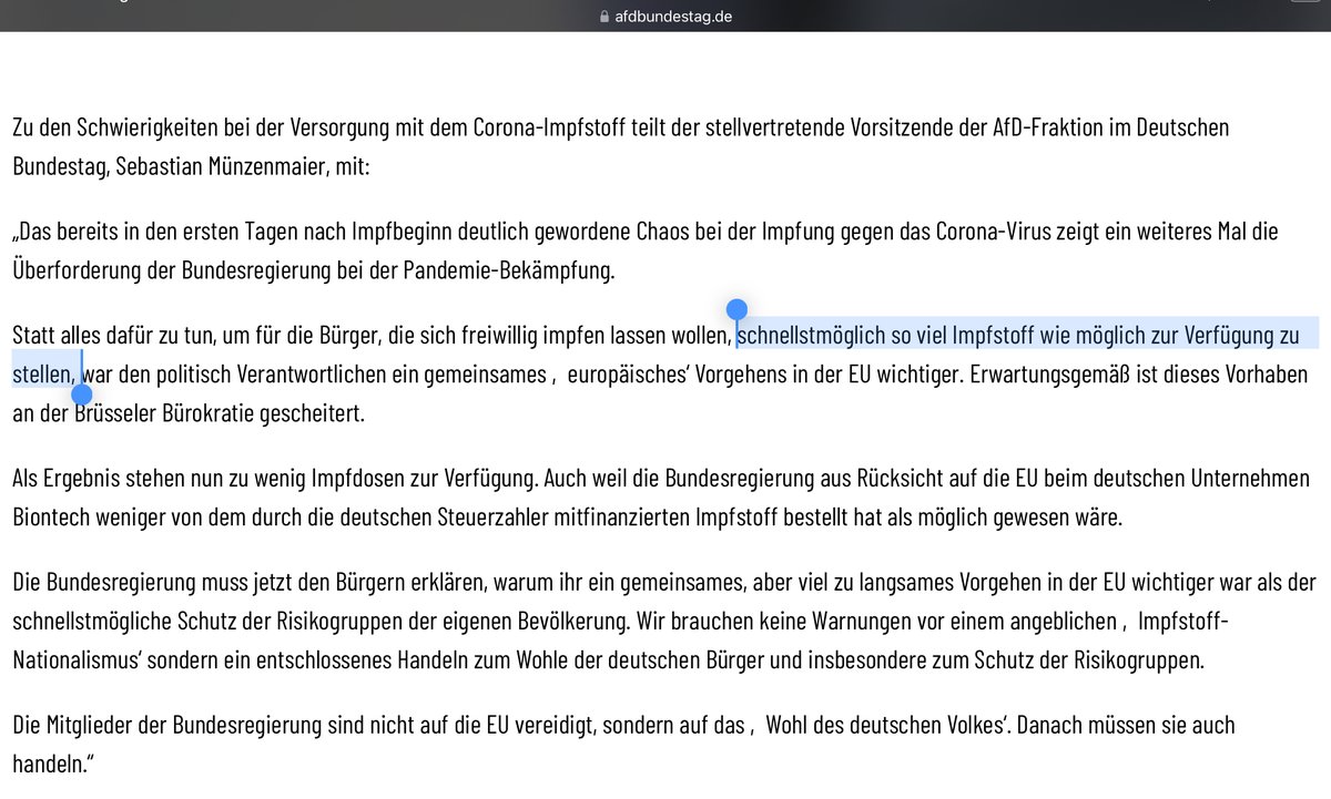 <a href="/Karl_Lauterbach/">Prof. Karl Lauterbach</a> die AfD wollte doch sogar möglichst schnell impfen, vergessen die AfD-Schafe nur allzu gern