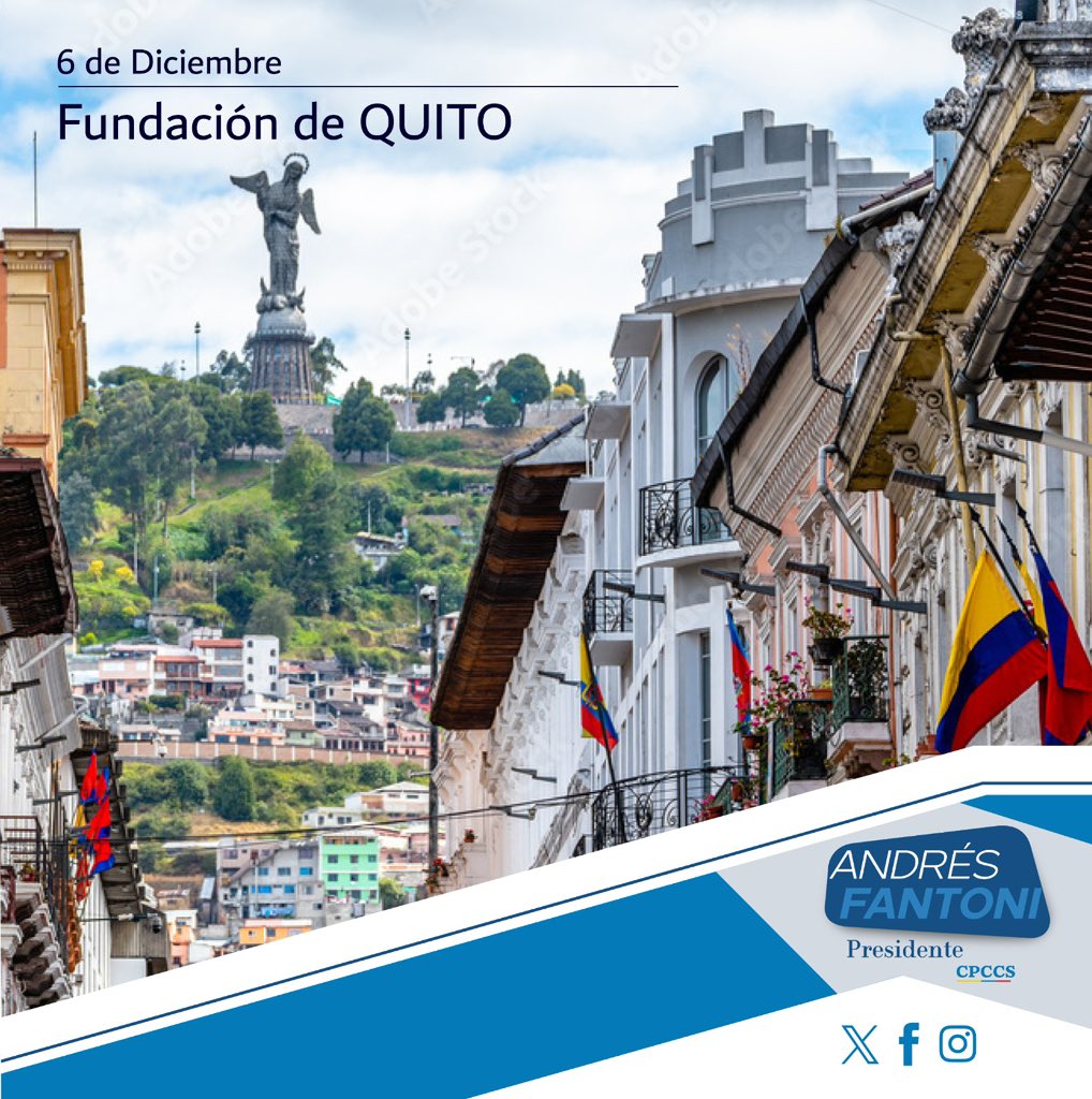 🔴🔵🔴 Quito, Luz Libertaria de América, capital de los ecuatorianos, ciudad milenaria y patrimonio de la Humanidad, hoy le rendimos homenaje por conmemorarse 491 años de Fundación.

🏙️Desde sus calles coloniales hasta sus montañas majestuosas, Quito nos recuerda cada día el