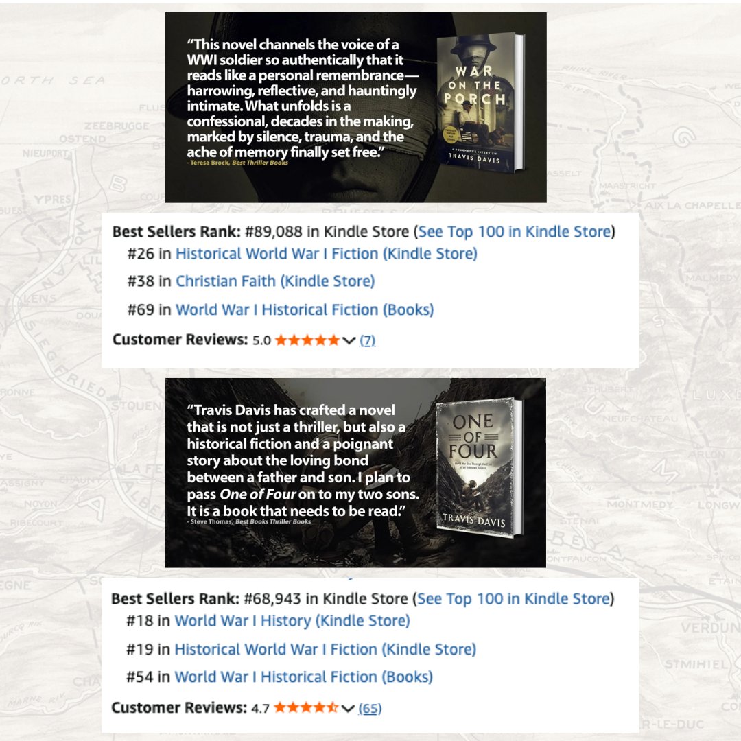 RealTWDavis's tweet image. Two of my novels are in the top 100 in the Historical Fiction War War I (Kindle Store). Kinda cool, thank you everyone. #bookaholic #booktok #bookish #books #bookgram