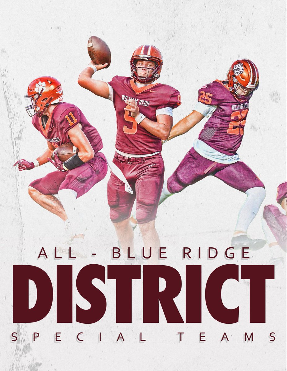 Congratulations to the following special teams players for earning All-Blue Ridge District
Punt Returner: Tate Kotz - SR
Kick Returner: Tate Kotz - SR
Punter: Cannin Lutz - SR
Connor Whitehead: Kicker - JR