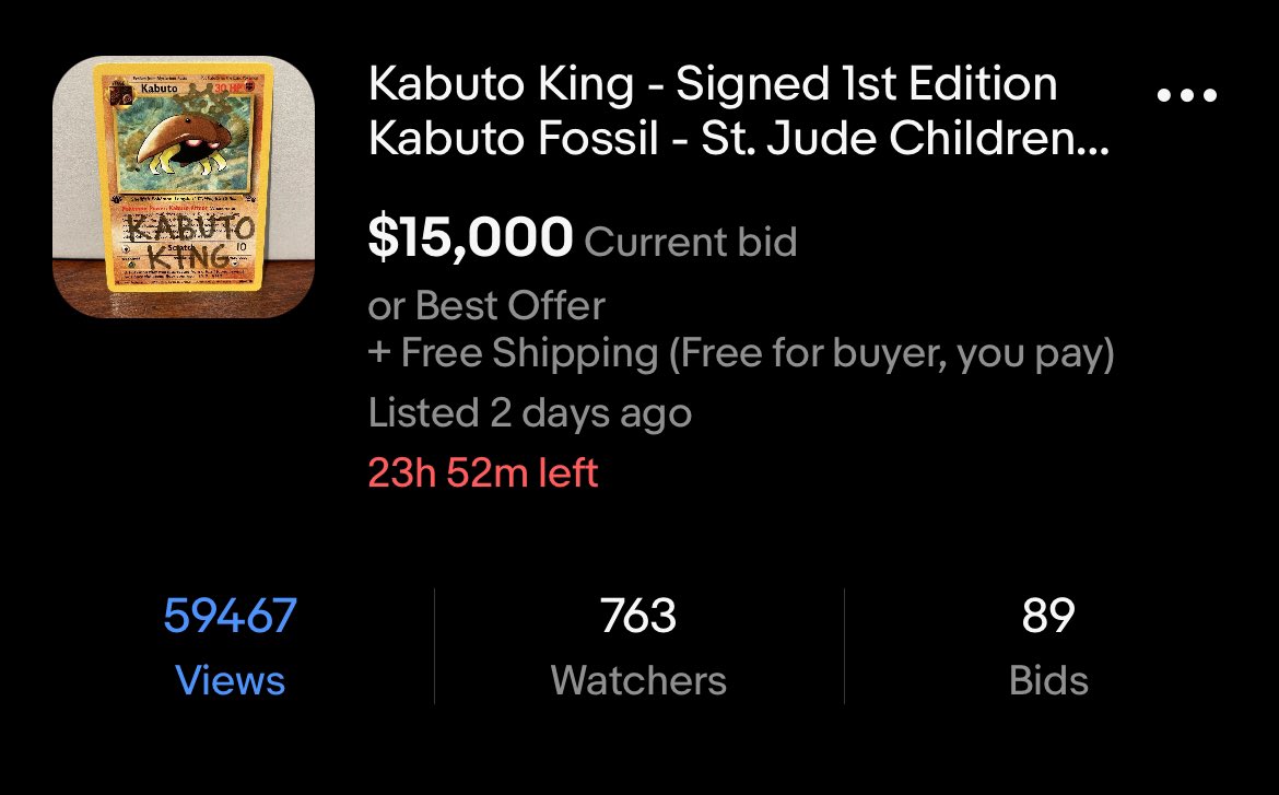 1 DAY LEFT 👑

$15,000+ all for <a href="/StJude/">St. Jude</a>!!!
<a href="/eBay/">eBay</a> agreed to waive the fees
<a href="/PSAcard/">PSAcard</a> agreed to authenticate auto

A record setting 1/1 piece of Pokemon history