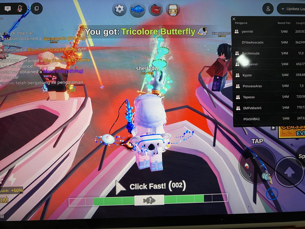 sherly_dw's tweet photo. @TalonMidnight when megolodon talon? When i nonstop here? Since last month.. talon please help me. I want megalodon @FishitROBLOX i give up. https://t.co/AlMzMhQmkK