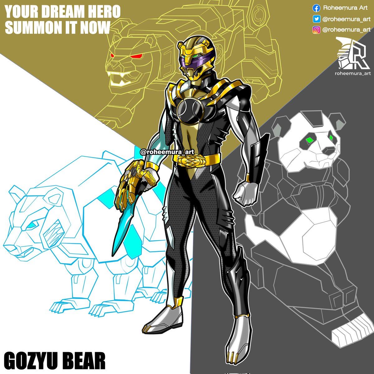This is #Gozyuger commission for @smithkai94341. He has interesing