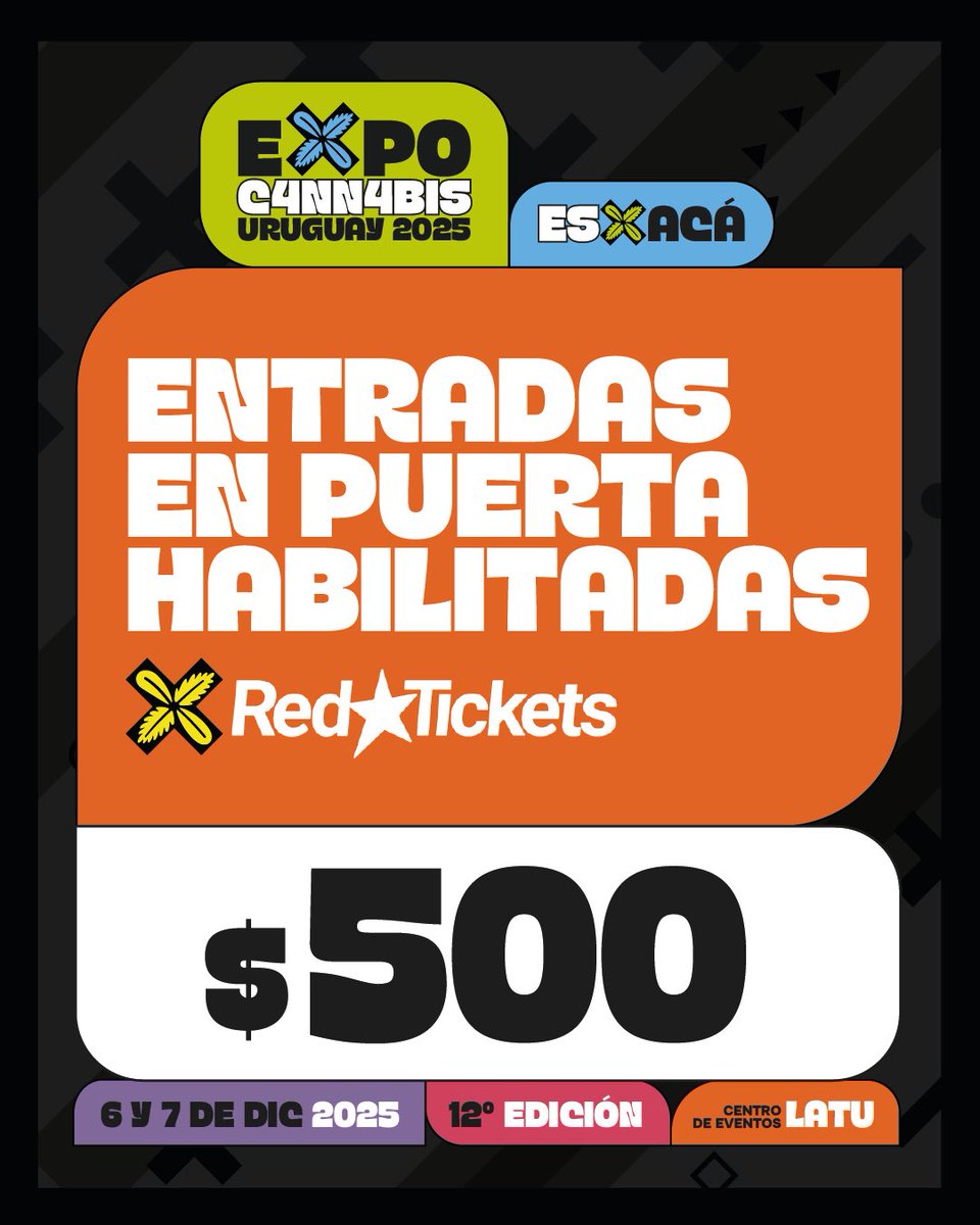 ¿Todavía no compraste tus entradas para EZPPC4NN4BIS 2025? No te preocupes podés adquirir tu entrada en puerta 🙌🏽 Te esperamos hoy! 🌞🌿
📍Centro de eventos LATU