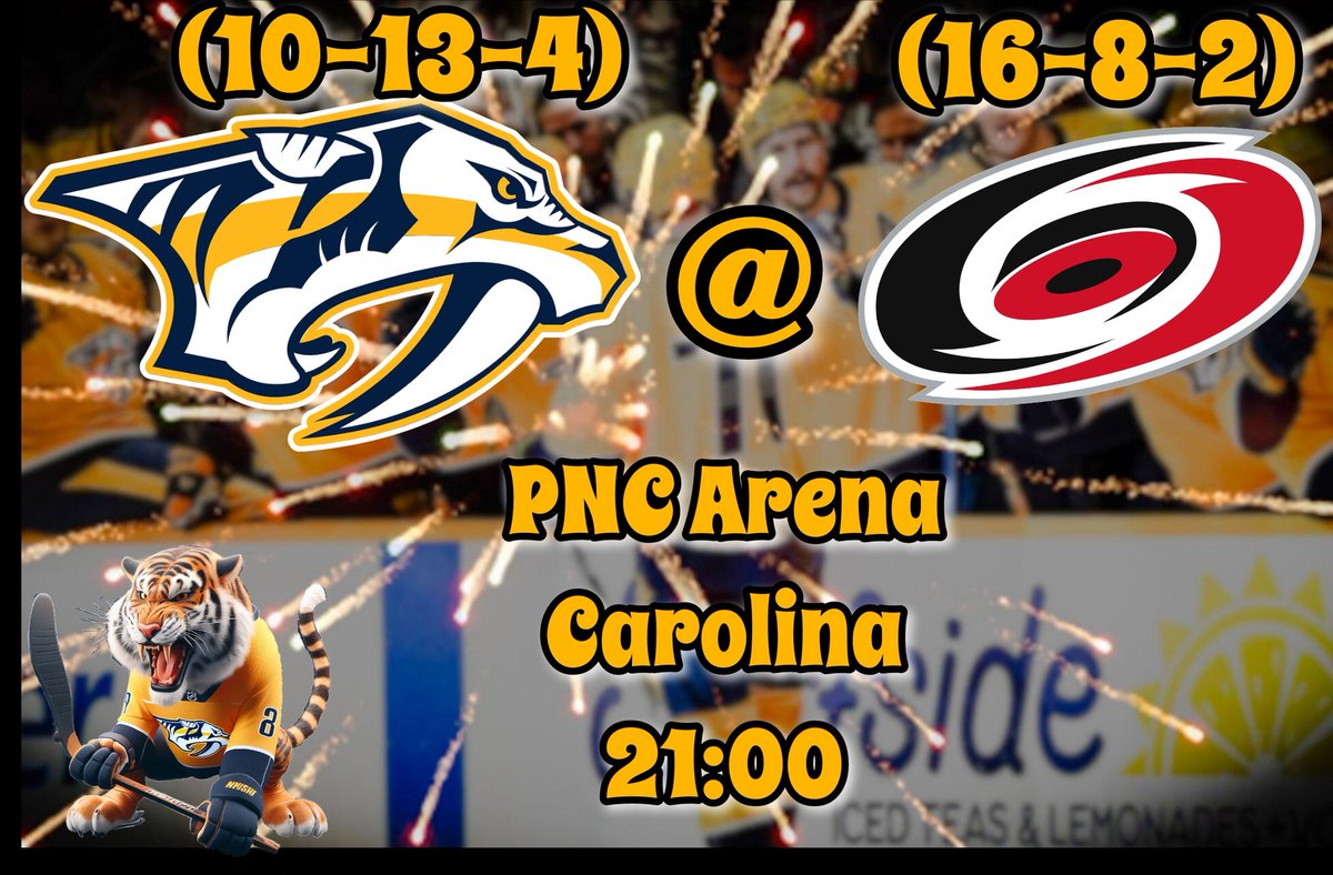 PredatorsBr's tweet image. #GameDay @PredsNHL (10-13-4)

🆚 @Canes (16-7-2)
🏟 PNC Arena, Carolina do Norte
⏰ 21:00 (BRT)
📍Jogo 28 / 82
🇧🇷 - -

🏒 O'Reilly (21P) / Evangelista (18P) - NSH
🏒 Aho (25P) / Jarvis (23P)

Preds L10 (5-5-0)
Cabes L10 (5-3-2)

#Smashville