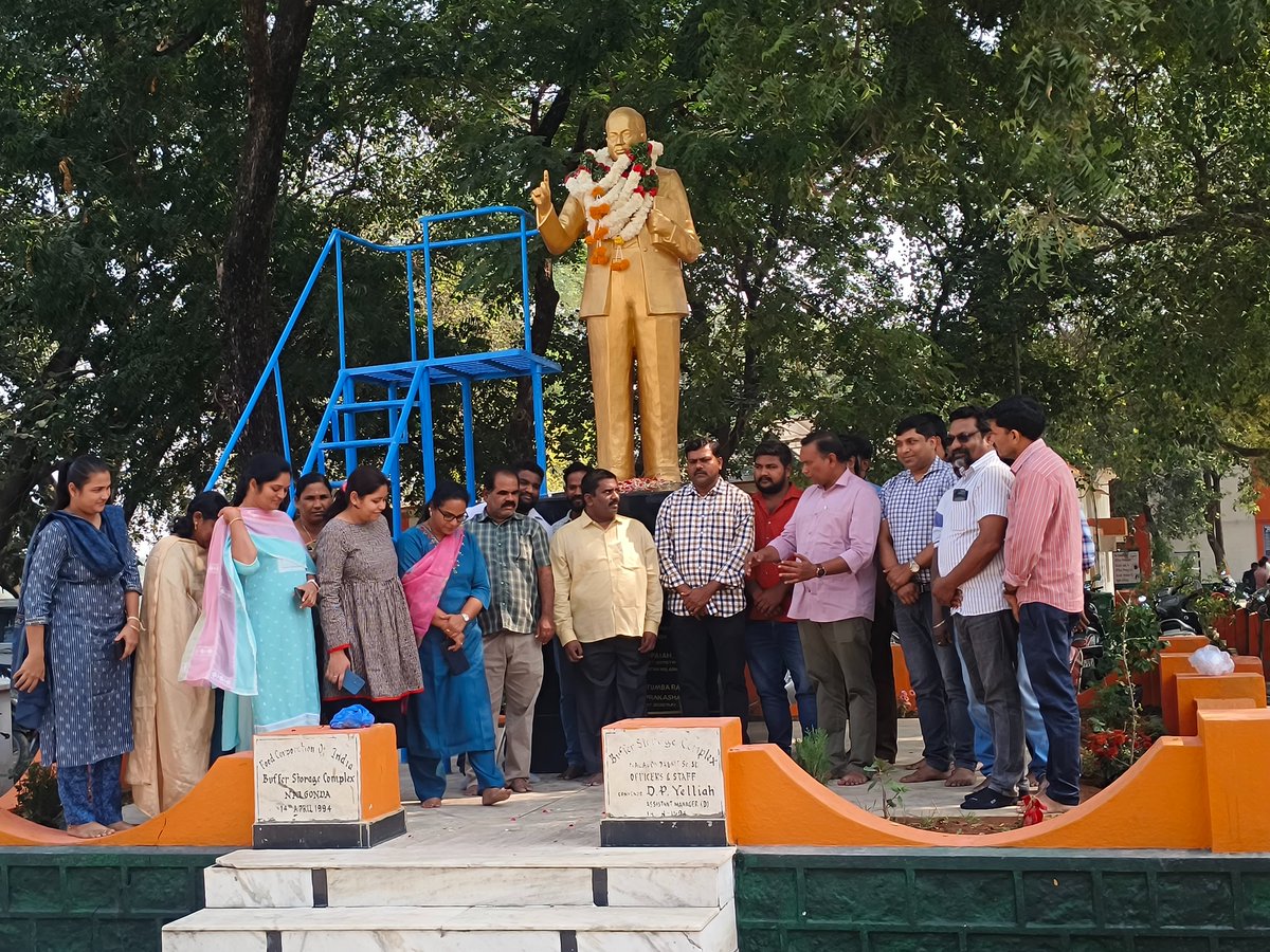 70th Mahaparinirvan Diwas Observed at FCI Divisional Office and FCI BSC Nalgonda on 06.12.25 in Commemoration of Death Anniversary of Bhim Rao Dr. Ambedkar, the Architect of Constitution of India with unveiling the Photo frame at Divisional Office, Nalgonda.