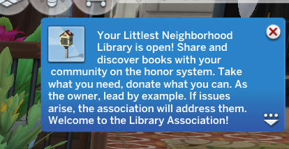 lunar_britney's tweet image. if you have the Deck the Palms event items unlocked, this new item that looks like the other mailbox is a new object with some new calls/moodlets. it should spawn walkbies to donate/read books to your lot (they even open the door with their hand, share to scare a simmer! SKSKS)2