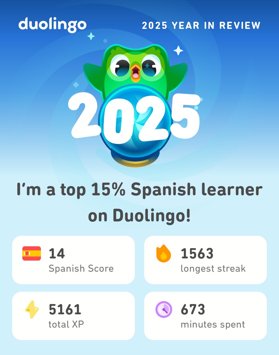 arcelanegrace's tweet photo. My 2025 Duolingo stats are in! How did you do? #Duolingo365 https://t.co/8s7fTibscz