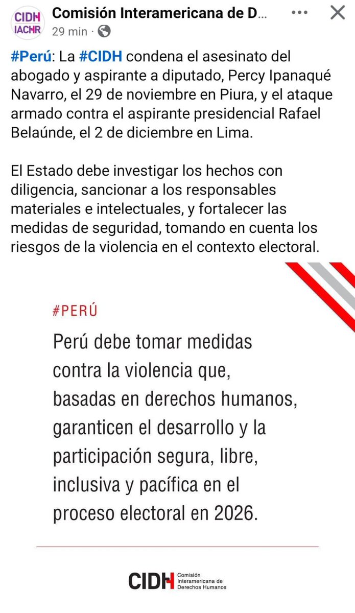 Hermano Percy, haremos justicia. Tu voz no se apagó: se convirtió en exigencia de un país entero.

La Comisión Interamericana de Derechos Humanos (CIDH) ya se pronunció, y su voz confirma lo que el Perú siente: tu asesinato no puede quedar impune. Tu partida exige al Estado una