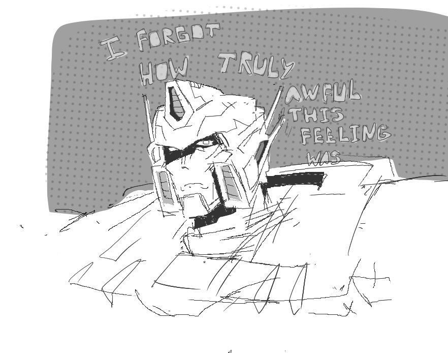 Clowwwwwwwwwn's tweet photo. I didn't have the strength to draw Megatron because I was already starting to choke on tears.

#EarthSpark #OptimusPrime https://t.co/bM3UcocLAC