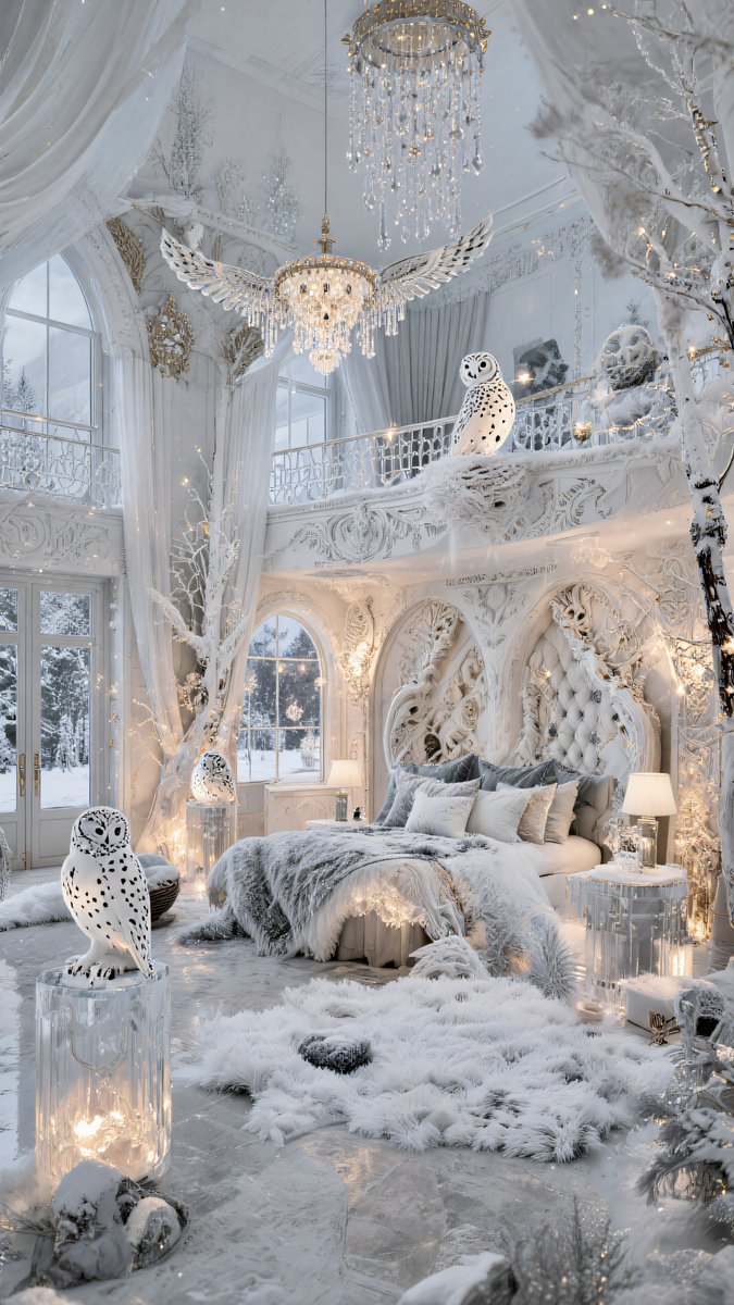 _prspctivs's tweet photo. "The Snowfeather Keep | A Magical Winter Owl Palace of Glittering Light and Enchanted Luxury in Svalbard"

by @_prspctivs 

© 2025-2026 Harshdeep Arora "_prspctivs". All rights reserved. 

Disclaimer: Concept designs for research/experimentation only. Do not copy/use without consent.

#TheSnowfeatherKeep #SvalbardWinterPalace #OwlInspiredDesign #WinterLuxuryMansion