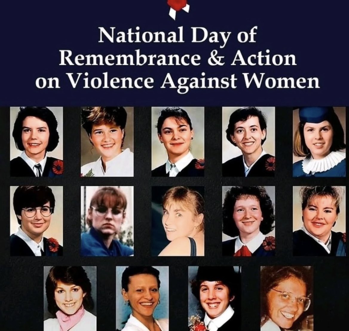 Today we remember the 14 women killed in Montreal on this day in 1989, and all victims of gender-based violence. #DayOfRemembrance
