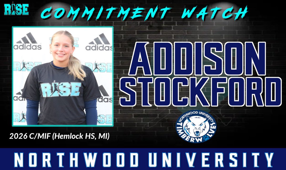 rsmidwest's tweet image. Commitment Watch:

2026 RISE Player-Addison Stockford @Addison0313 (Hemlock HS &amp;amp; Mid Michigan Bolts) verbally commits to Northwood University!
#RISEfamily @northwoodsball

Addison attended the Mid Michigan Bolts Scout Day!
