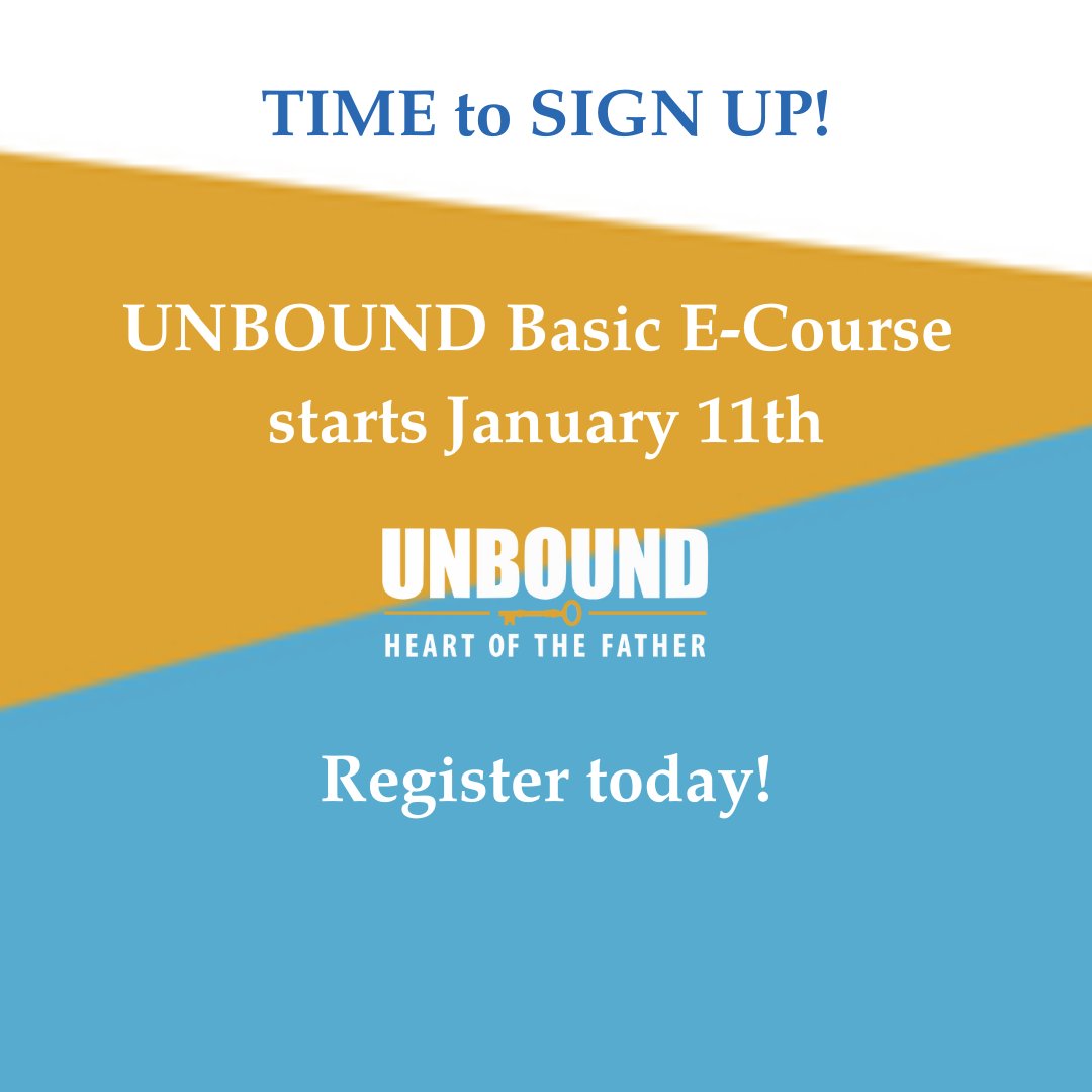 The next Basic Ecourse registration is open.  Register today - Early Bird pricing ends December 30th.  Sign up and get equipped to bring freedom in Christ to others.  heartofthefather.com/get-trained/e-…. #unbound #freedominchrist