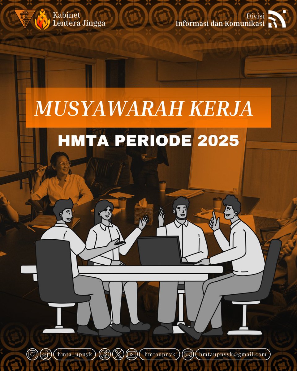 [MUSYAWARAH KERJA HMTA PERIODE 2025]

Musyawarah Kerja Himpunan Mahasiswa Teknik Pertambangan UPN "Veteran" Yogyakarta akan dilaksanakan pada:

Hari/Tanggal: Minggu, 7 Desember 2025 
Tempat/Media : Gandroeng Coffe 
Pukul: 08.00 - 21.30 WIB

Viva Tambang !!!