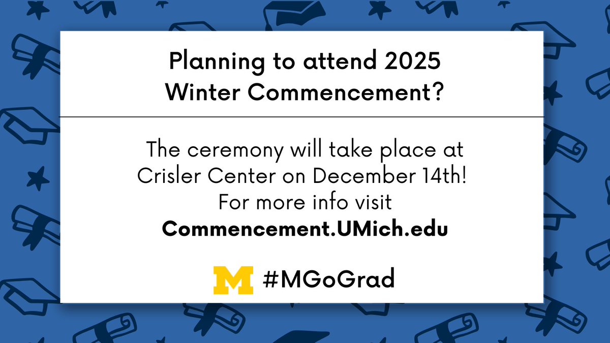 Attending Winter Commencement on December 14 at Crisler Center? Remember to review the list of items permitted inside so you can see all of the winter graduates! myumi.ch/Z2e9J
