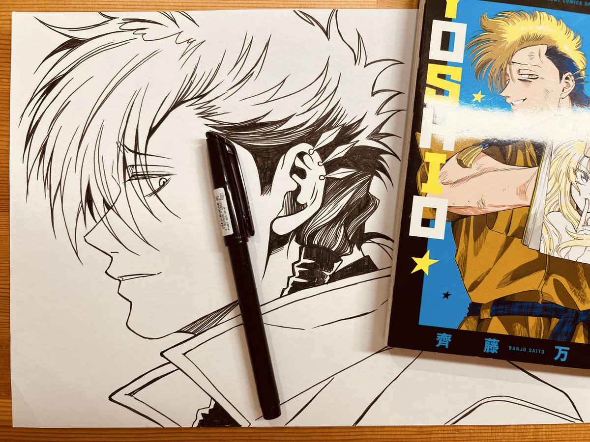 ワンドロ後に那智練もした！アナログノブちゃんの刈り上げでインク