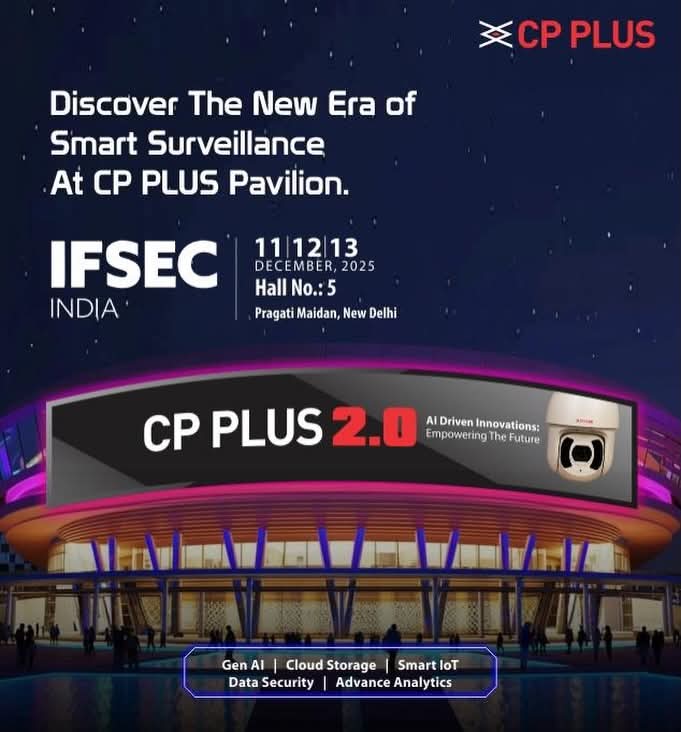 ArvindDacp's tweet image. cpplusworld Future-ready. Bharat-built. AI-driven.

At IFSEC India 2025, CP PLUS presents a visionary showcase of CP PLUS 2.0 - redefining surveillance through innovation, intelligence, and impact.

Join