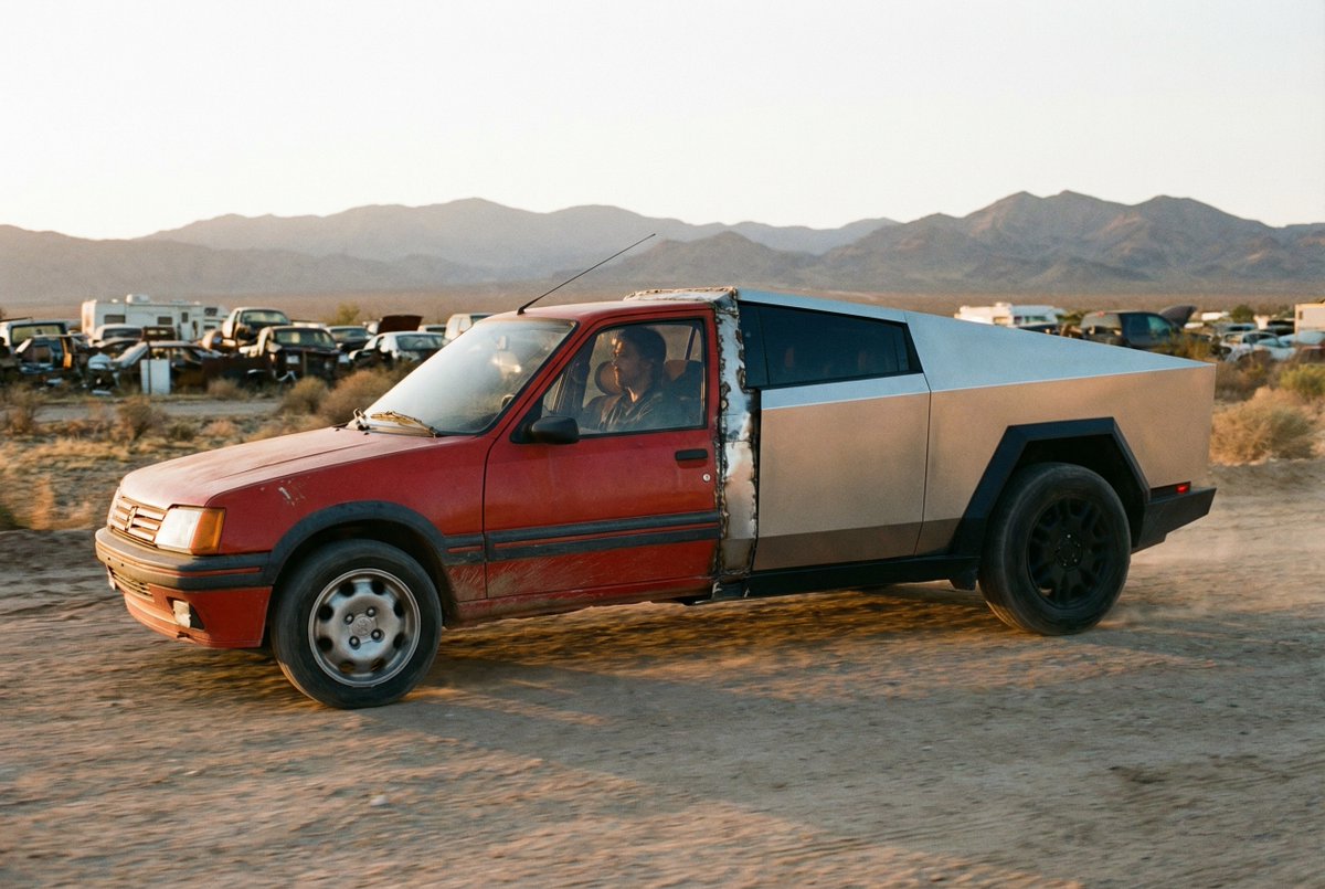 Hybrid Peugeot-Cybertruck car
