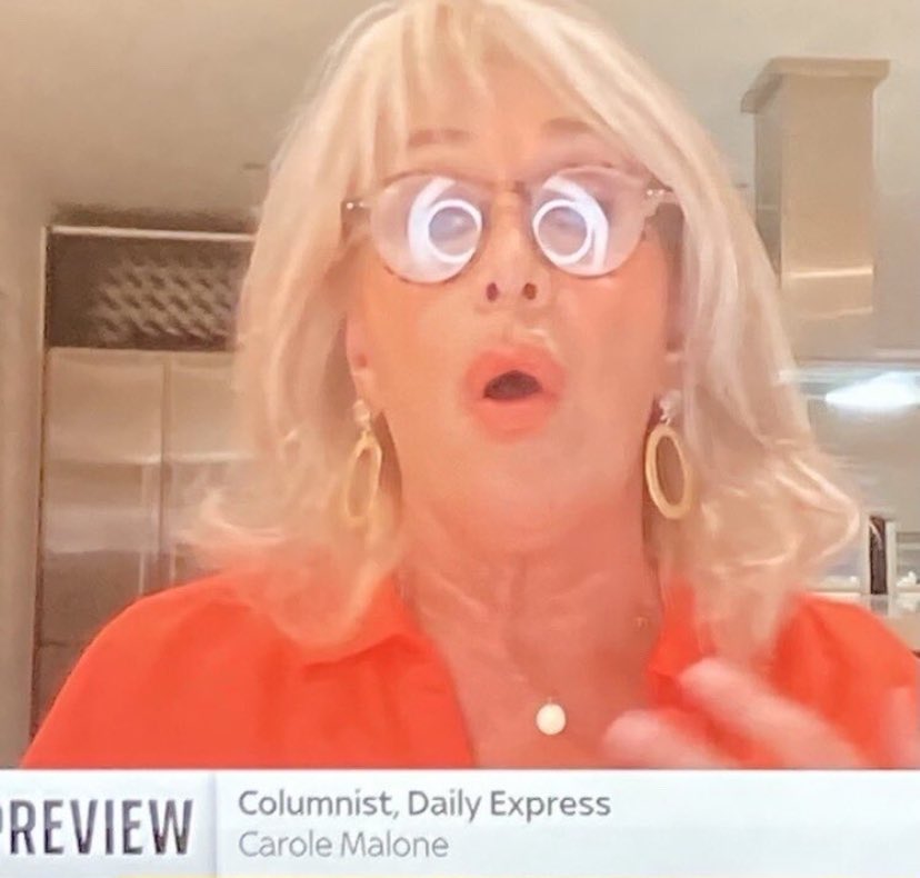 Boarish GB News howler monkey and professional dickhead Carole Malone being caught out slandering Meghan Markle’s Mum?

Well I for one am shocked