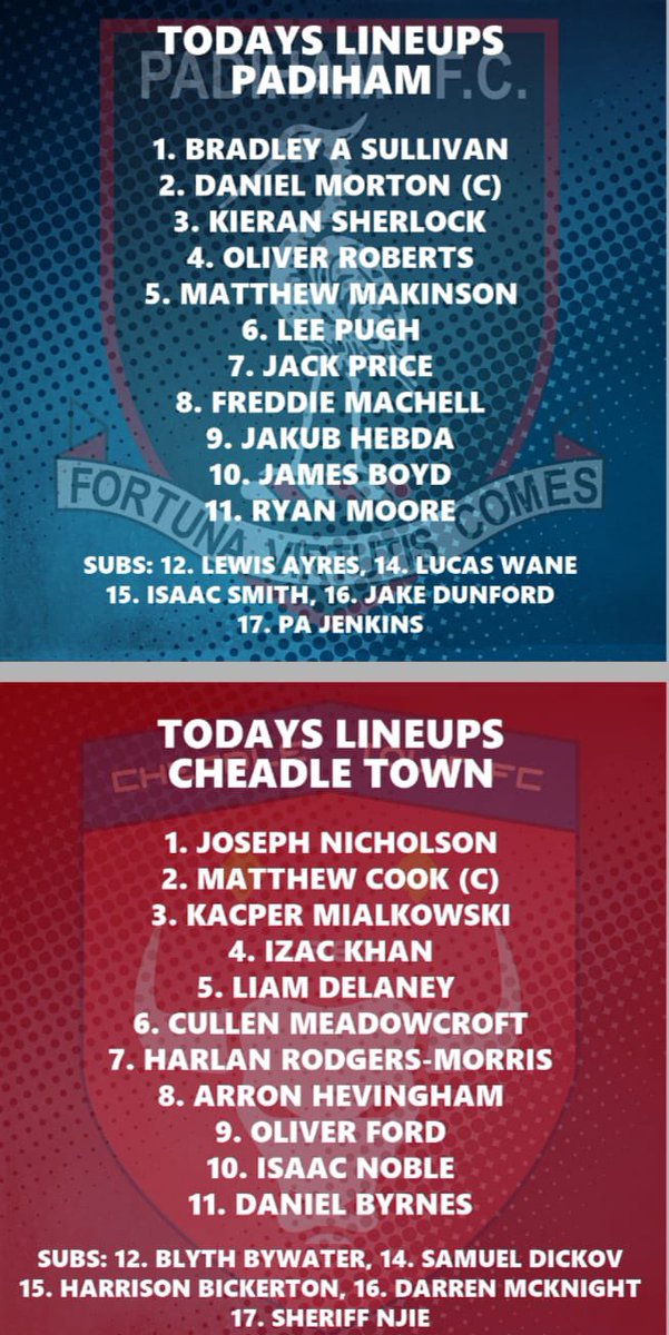 Padiham_FC's tweet photo. Today’s lineups for both teams 🙌 #upthestorks #padihamfc #padihamvscheadle https://t.co/5MDDMvOqDq