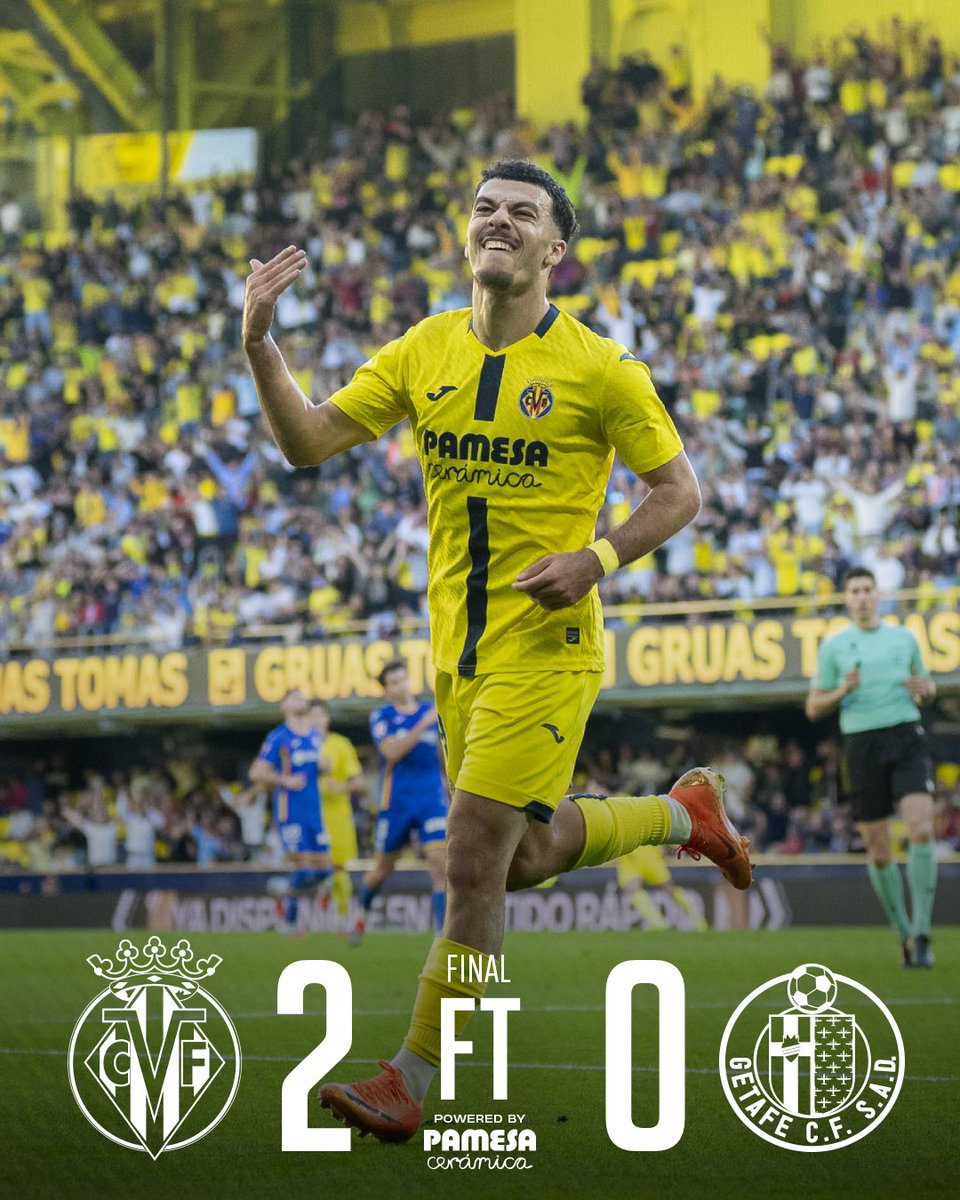 VillarrealCF's tweet image. ¡VICTORIAAAAA! ¡TRES PUNTAZOS MÁS EN CASA! ENDAVAAANT! 💛

#VillarrealGetafe