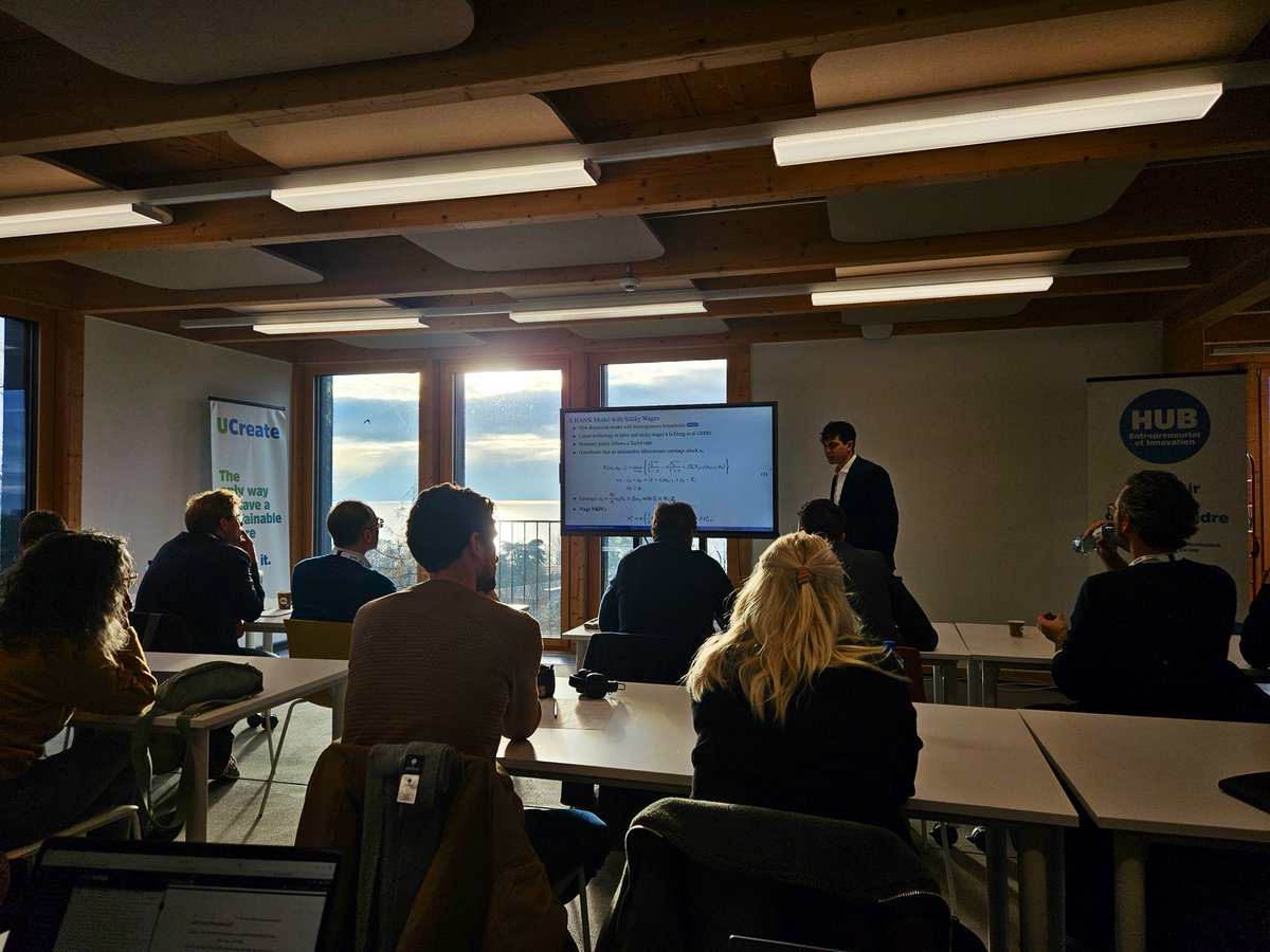 SGrancini's tweet photo. The 1st PhD Macroeconomics Conference at the University of Lausanne has been amazing!
Great discussions and a fantastic group of people. Thanks @CarcellerMario, @Julian_mrcx and Viktor for organising, and to @DanieleSiena_ for discussing my paper! https://t.co/qC1E9Ay6wQ