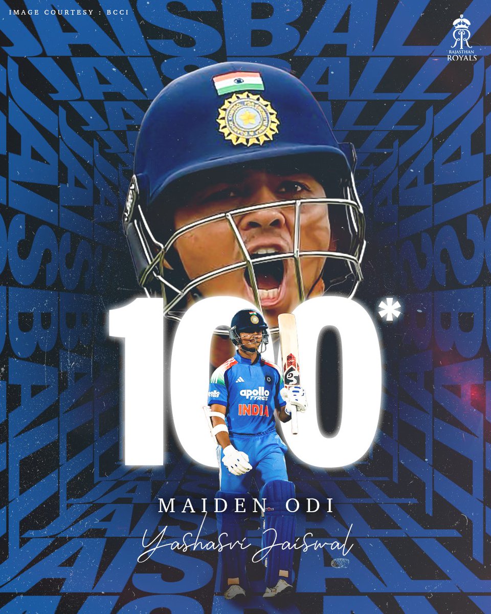 rajasthanroyals's tweet image. Maiden ODI hundred for this boy and Yashasvi Jaiswal is now an all-format centurion!!! 🇮🇳💗