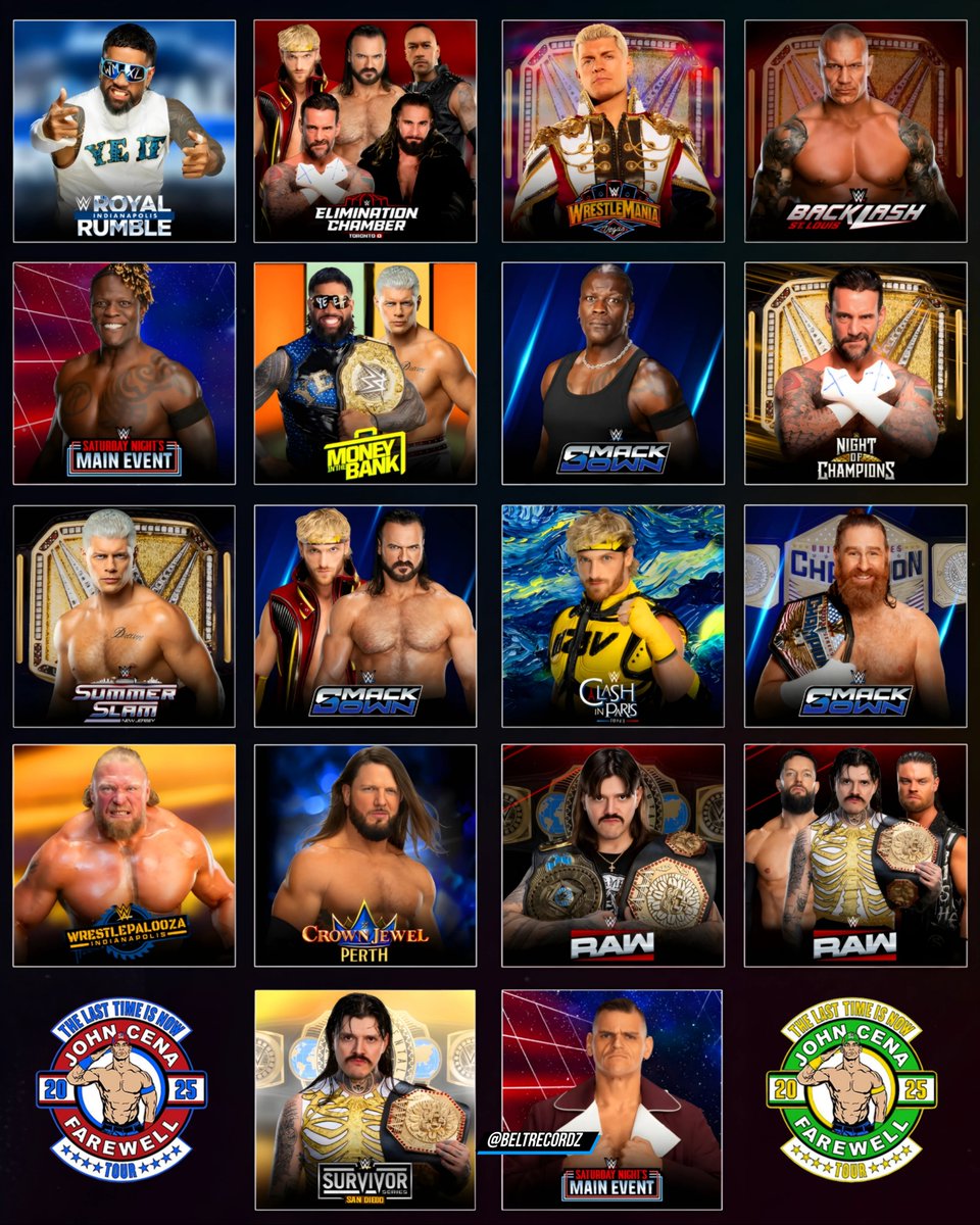 RomanEra0's tweet photo. Every Opponent of John Cena in his Farewell Tour.. https://t.co/9q0QFQroOg