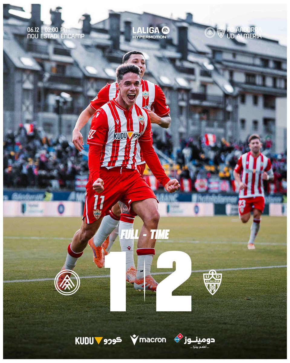 🔚 <a href="/fcandorra/">FC Andorra</a> 1️⃣-2️⃣ <a href="/U_D_Almeria/">UD Almería</a> 

💪 ¡LA VICTORIA VUELVE A SER NUESTRA!

⚽️⚽️ Sergio Arribas. 

#VamosAlmería 🔴⚪️ | #AndorraAlmería ⚔️ | #UDARadio 📻