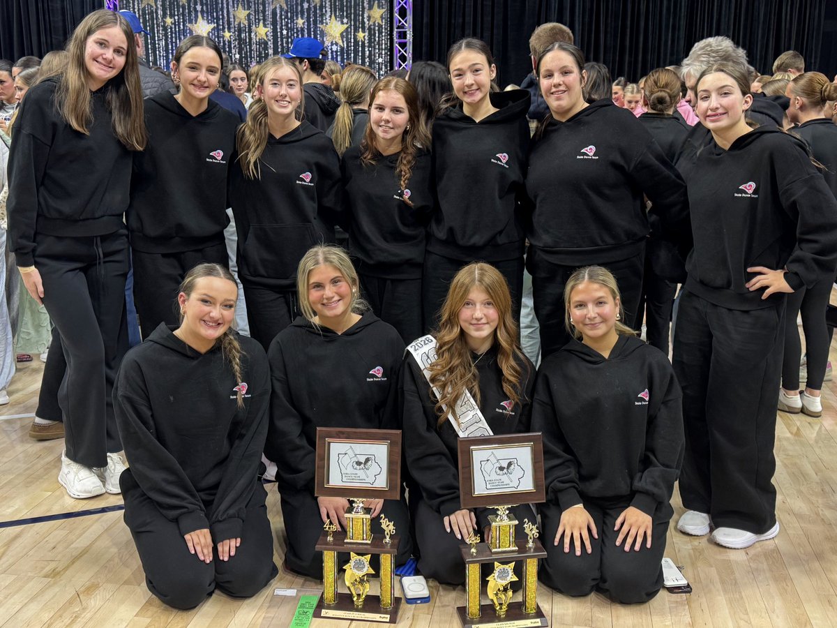 Dbq Senior Rams dance squad competed at the state dance competition in DSM, under the direction of Coach Kylie Goedken Kirman.  The girls had an amazing day!  Competed against some of the best programs in Iowa and finished 4th Place Class XIII Pom &amp; 4th Place Class IV Lyrical!