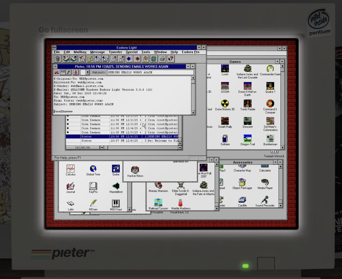 💌 L'envoi d'e-mails sur https://t.co/M1hEUBB6da fonctionne à nouveau.
C'est un projet colossal car Eudora, datant de