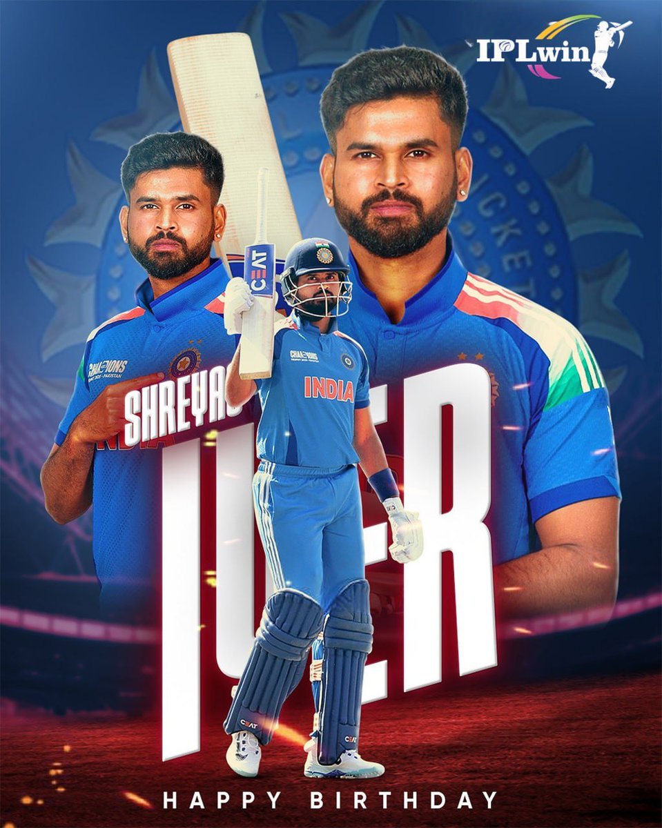 laura285h's tweet photo. Happy Birthday to the stylish game-changer, Shreyas Iyer.

The man who turns pressure into power and moments into magic🎉💥

Shreyas Iyer I #happy🎂🎂#iplwin https://t.co/4As7lvKZLo