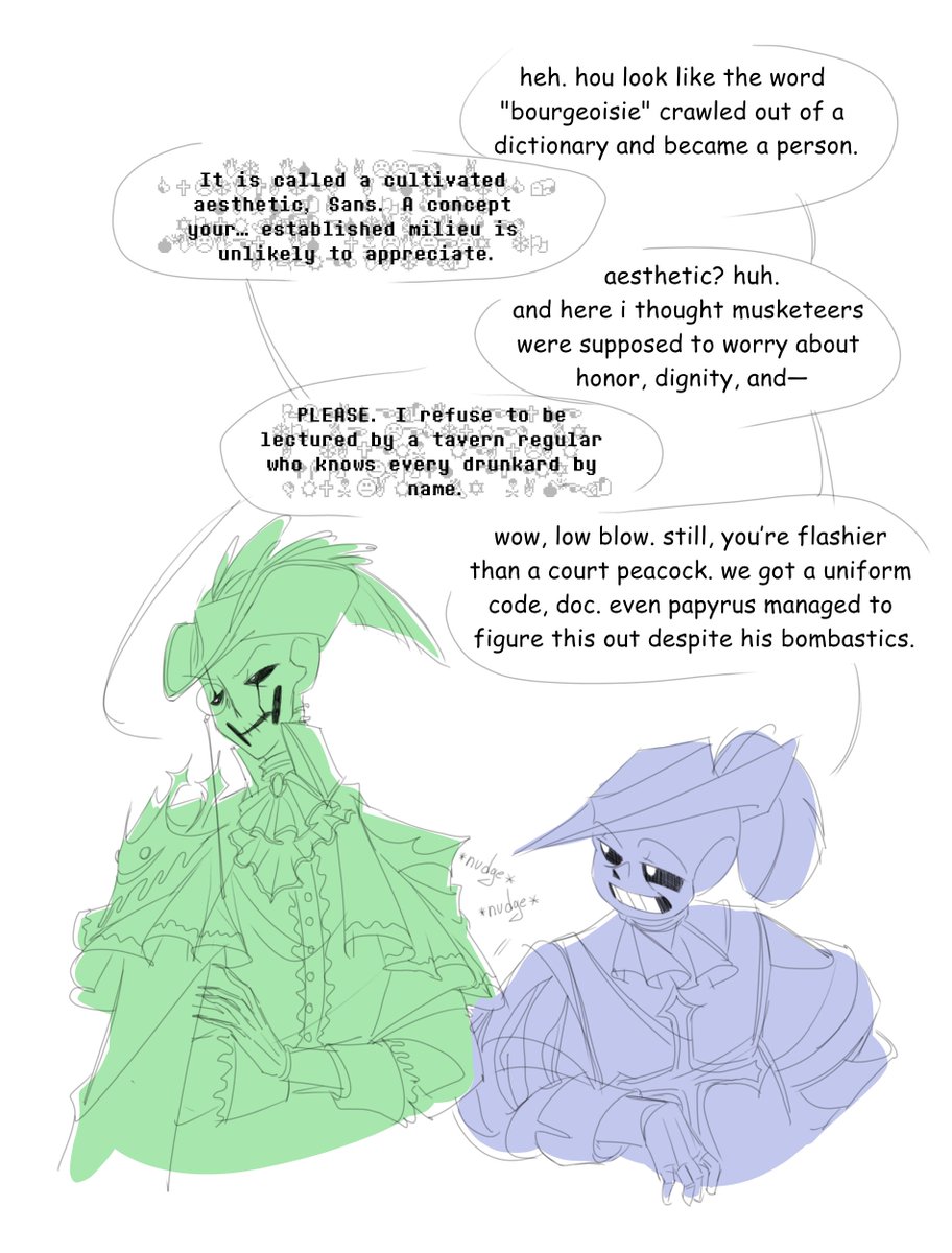 konvalia6's tweet image. 💚I wanted to try and simply gaster's design a bit, but ender up with just a slight color change. Still, I think sans teasing gaster about it would be fun 
#gaster #sans #undertale