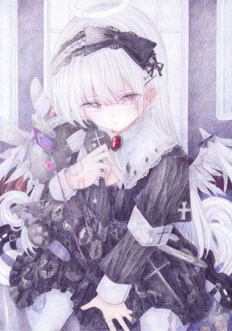 天使になりたい #オリジナル #アナログ #色鉛筆