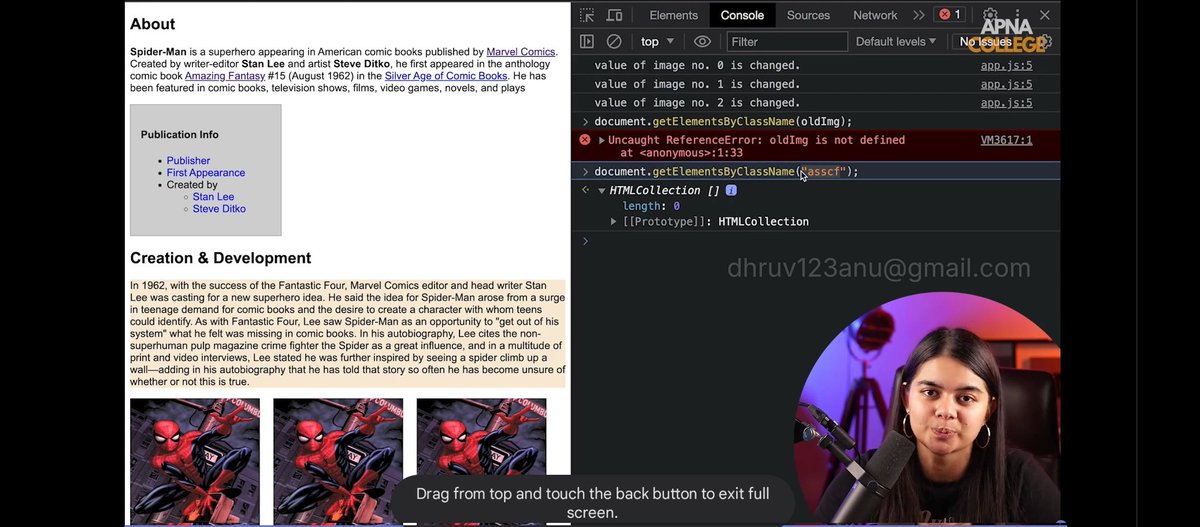 Dhruvofficials's tweet image. Day 36 of my Web Dev Journey 🚀
Started JS Part 9 – DOM today.

Covered:
• What is DOM?
• Selecting elements by ID
• Selecting elements by class

Excited to finally step into real page manipulation! 🔥
#JavaScript #DOM #WebDev #100DaysOfCode