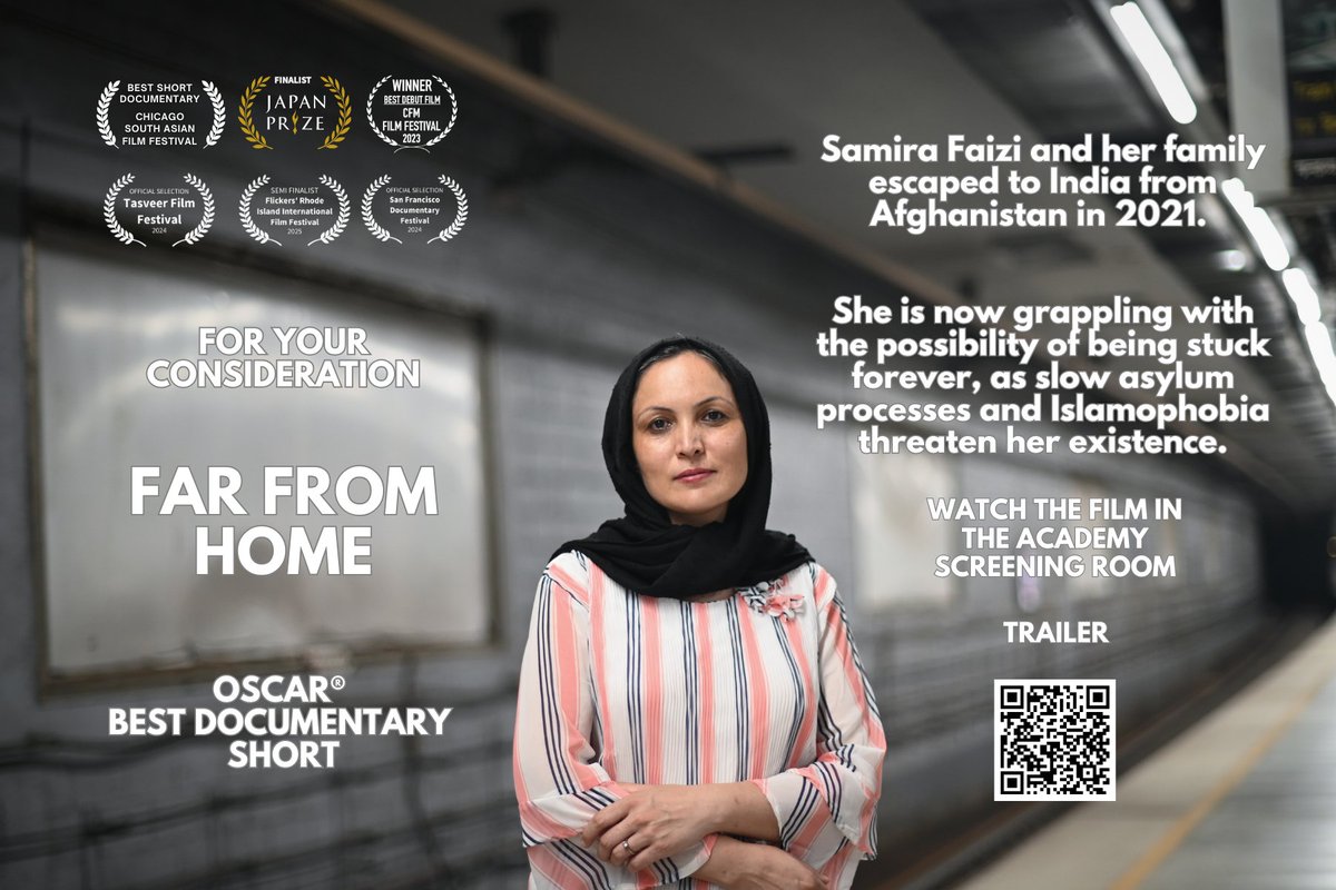For your Oscar consideration for Best Short Documentary - "Far from Home" is now viewable on the @theacademy Awards portal.

When #Afghans are being demonized in the US, this award-winning short tells the humanizing story of one woman’s fight for a safe home for her family.