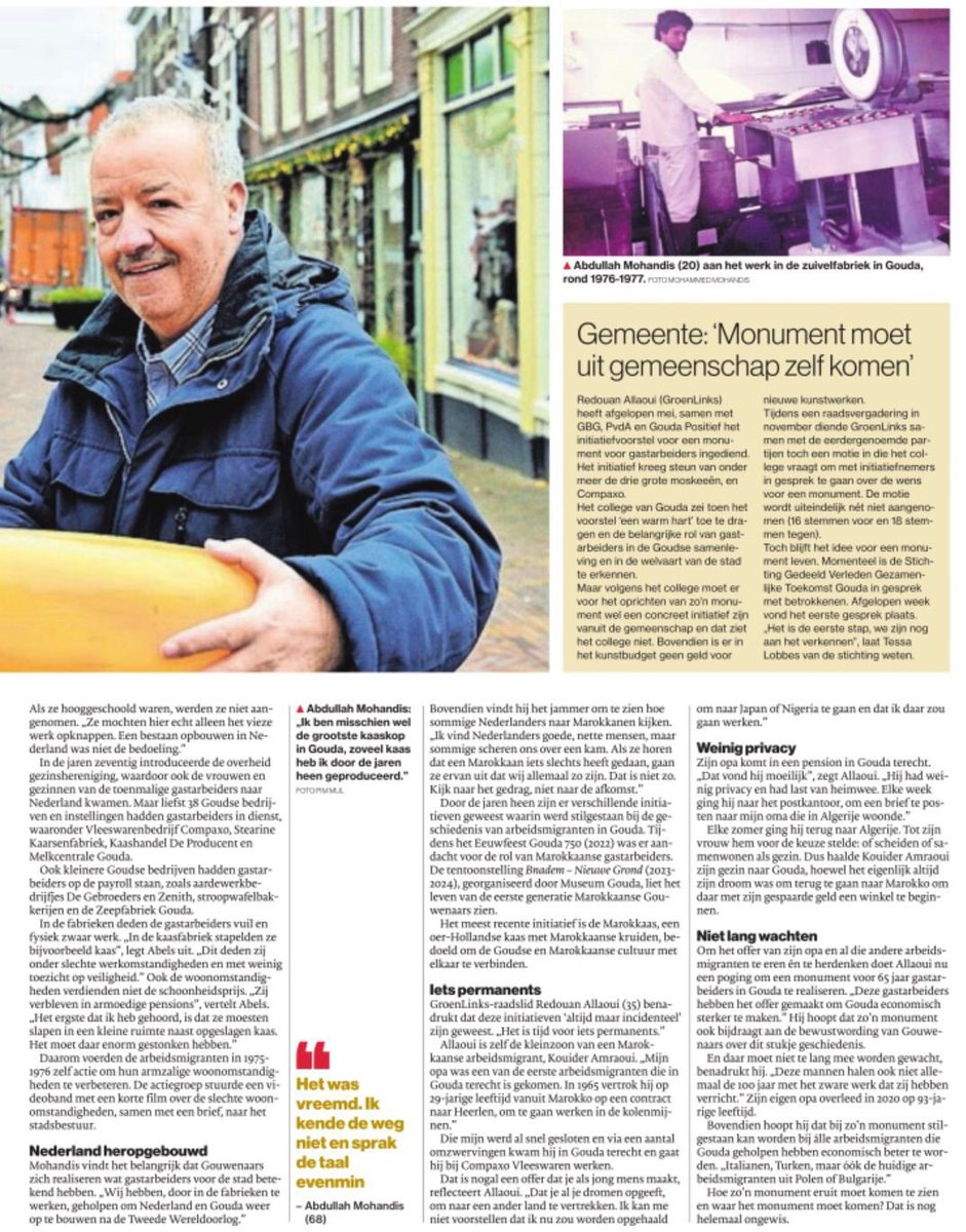 Trots op mijn vader en hoe hij zijn verhaal vertelt. 

Zoals hij zelf zegt:  ‘wie is nou nog meer kaaskop na het maken van zoveel kazen en toetjes’ 

48 dienstjaren in drie ploegendiensten♥️💚

vandaag in het AD-groenehart.