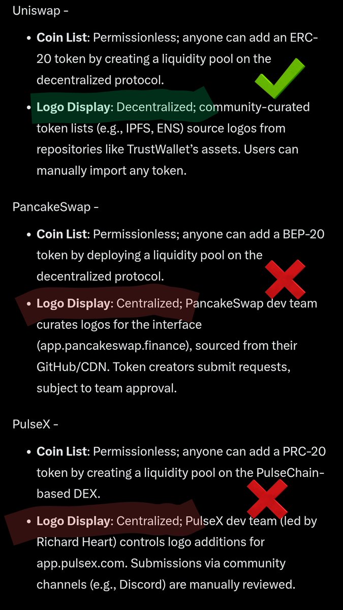 igloobamboo's tweet photo. Day 28 of reposting myself begging a middleman (@RichardHeartWin) to not gatekeep $BAANA, or any other token on the biggest "DEX" on PulseChain. 

(after 535 days of trying to be more subtle; for the greater good, with zero success).

Give #PulseX "Credible Neutrality" like #ProveX is getting 🕊️ 

My main suggestion so far, is just to aggregate the list from other reliable sources, like the block explorer and Piteas.

It's not cool when CoinMarketCap throws fake warnings and rankings up for $HEX but not $Cel

Or when Uniswap removed $eHEX but left thousands of other scams live

Or when Coinbase, Kraken, Kucoin and Binance list rugpulls, but not $PLS and $PLSX

Or when PulseX displays a list of coins that contains several dead and rugged assets, but those of us still working hard for onboarding and visibility receive warnings. 

Grok estimates a 70-90% reduction in visibility for coins that don't make it on the list.

We look worse than fully abandoned memes, when we are grinding daily; to produce something for the ecosystem, at zero cost to the ecosystem.

We just want a fair shake so we can be more effective.