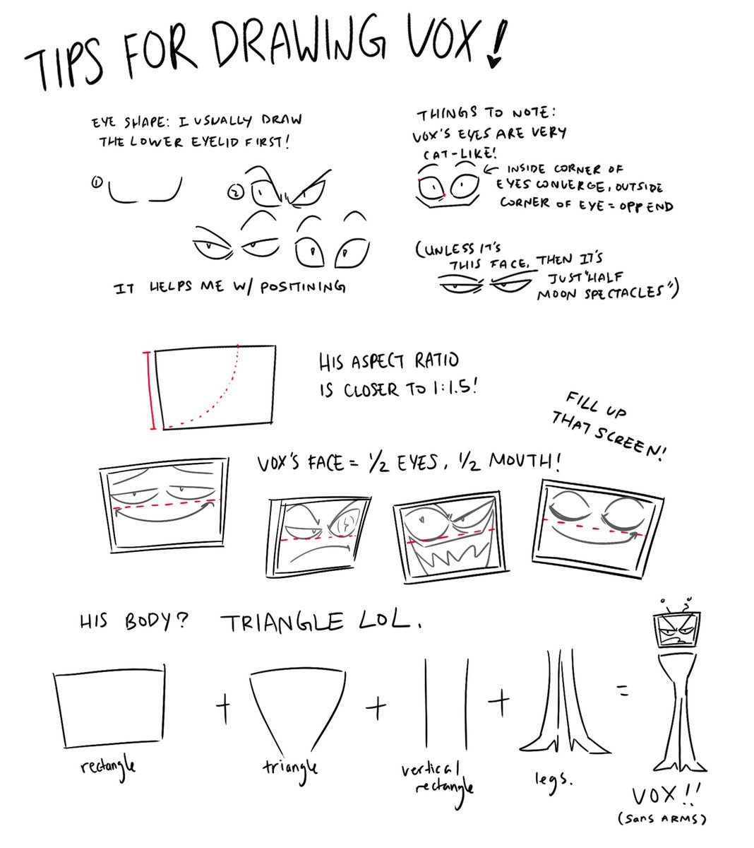 parad0x_art's tweet image. someone asked, so I thought I might as well make it something shareable haha

this is just how I go about drawing vox!
#HazbinHotelVox #tutorial