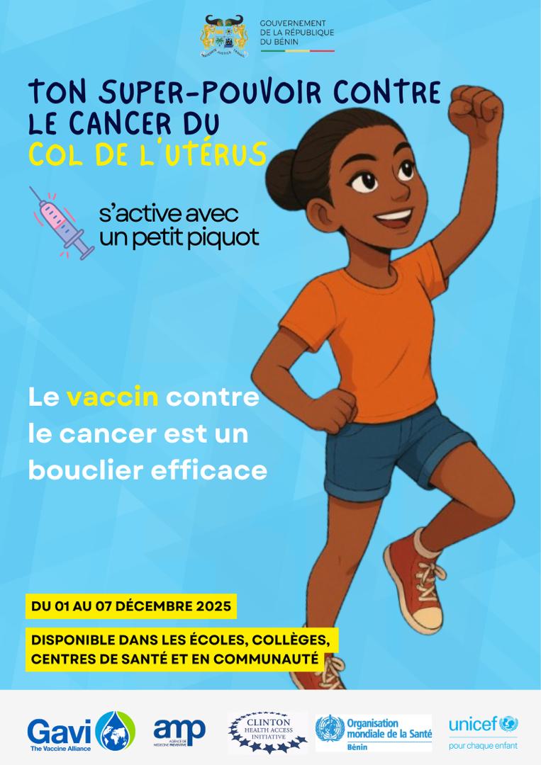michael_dansi's tweet photo. ⏳ Plus que 2 jours pour vacciner nos filles de 9 à 14 ans contre le #cancer du col de l’#utérus au Bénin ! 💉 Campagne #HPV du 1er au 7 déc 2025. Gratuit, sûr et recommandé par l’OMS. Protégeons nos adolescentes et partageons l’info ! 👧🏽🏥📣 https://t.co/qtWuvtEC4u