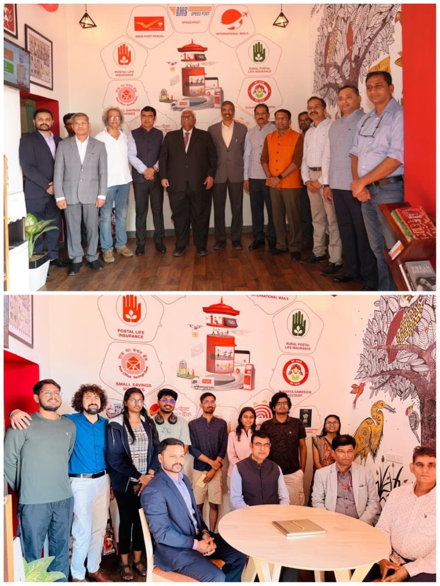 kkyadava's tweet photo. #Gujarat's First Gen-Z Post Office #IITGANDHINAGAR inaugurated by CPMG Sh. Ganesh V. Sawaleshwarkar &amp; Director @iitgn Prof. @profoona, with GM(Finance) Dr. Rajeev Kandpal &amp; PMG Sh. Krishna Kumar Yadav, aims to re-imagine POs as vibrant, student-centric, technology-enabled spaces. https://t.co/pwT8MT8vfo