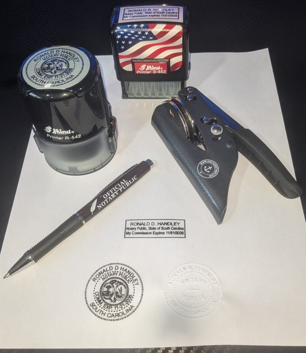 handleyweb's tweet photo. Notary Stamps came in today! It's now official (well, it was already official, now it's executable)!
https://t.co/WM54FJtcqG https://t.co/4G9qqEz8Kj