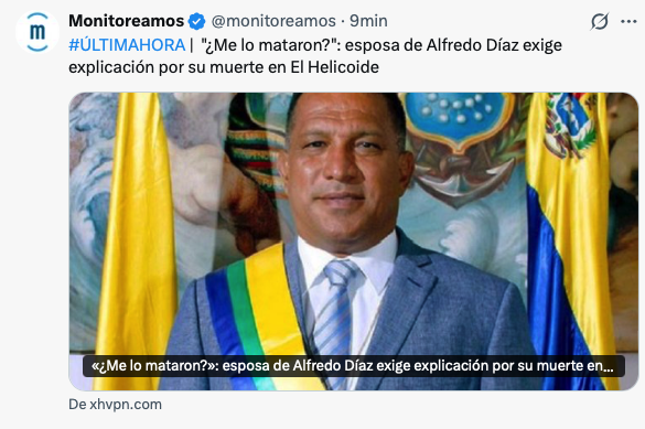 ReporteYa's tweet photo. #6DIc #ExGobernadorDeNuevaEsparta 
La esposa del exgobernador de Nueva Esparta en su cuenta de Instagram esta "exigiendo explicaciones". Se desconoce la situación de Alfredo Diaz. https://t.co/VBiR57HOph