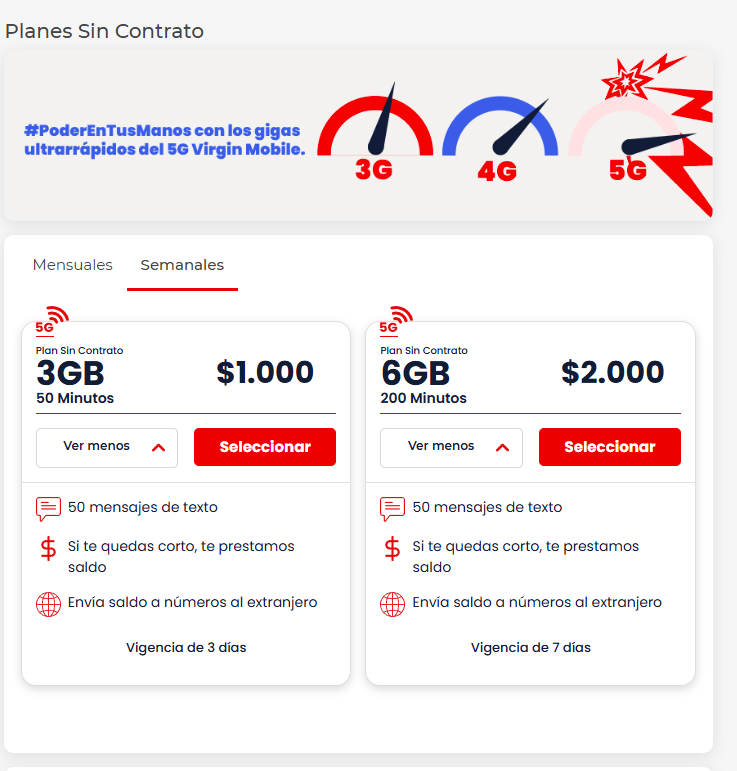 darkjonter's tweet photo. @Virgin estimados, se presta para mal información si dentro de la categoría Semanales, ponen vigencia 3 días. ¿Qué dura 3 días?, la promo o la vigencia del plan. https://t.co/xBnQUTaUni