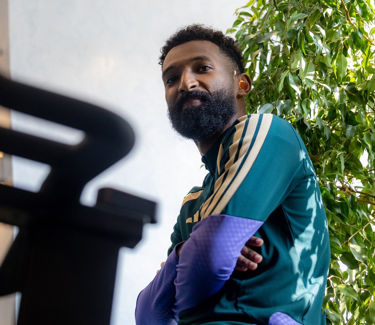 📸 فراس البريكان خلال تدريبات منتخبنا السعودي اليوم 🇸🇦