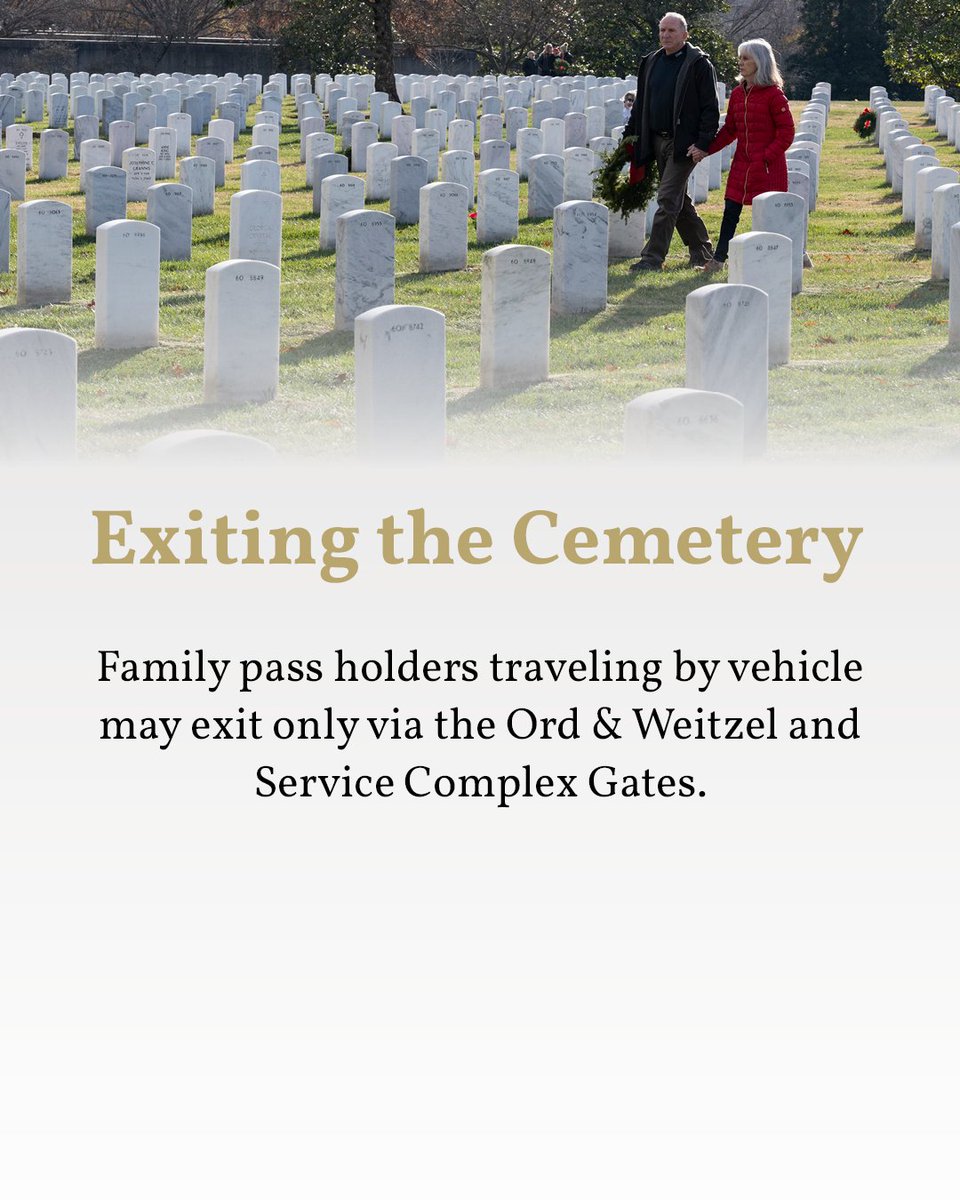 Family Pass Holder Day is tomorrow, Dec. 7, from 8 a.m. to 5 p.m. Read below to learn more about wreath distribution and entering and exiting the cemetery. ⬇️