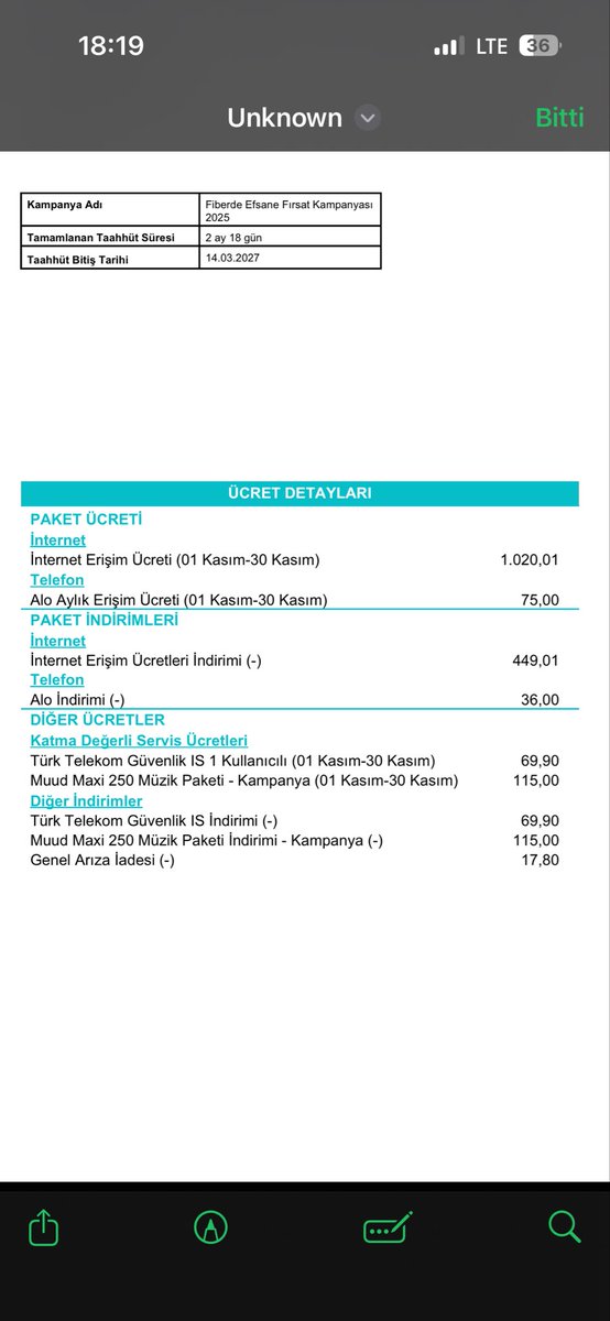 17 güne yakın internetsiz kalıp Genel arıza iadesi adı altında 17.80₺ indirim yapmak ve bunun için aradığımız da geçiştirmek ancak <a href="/TurkTelekom/">Türk Telekom</a>  yakışır.